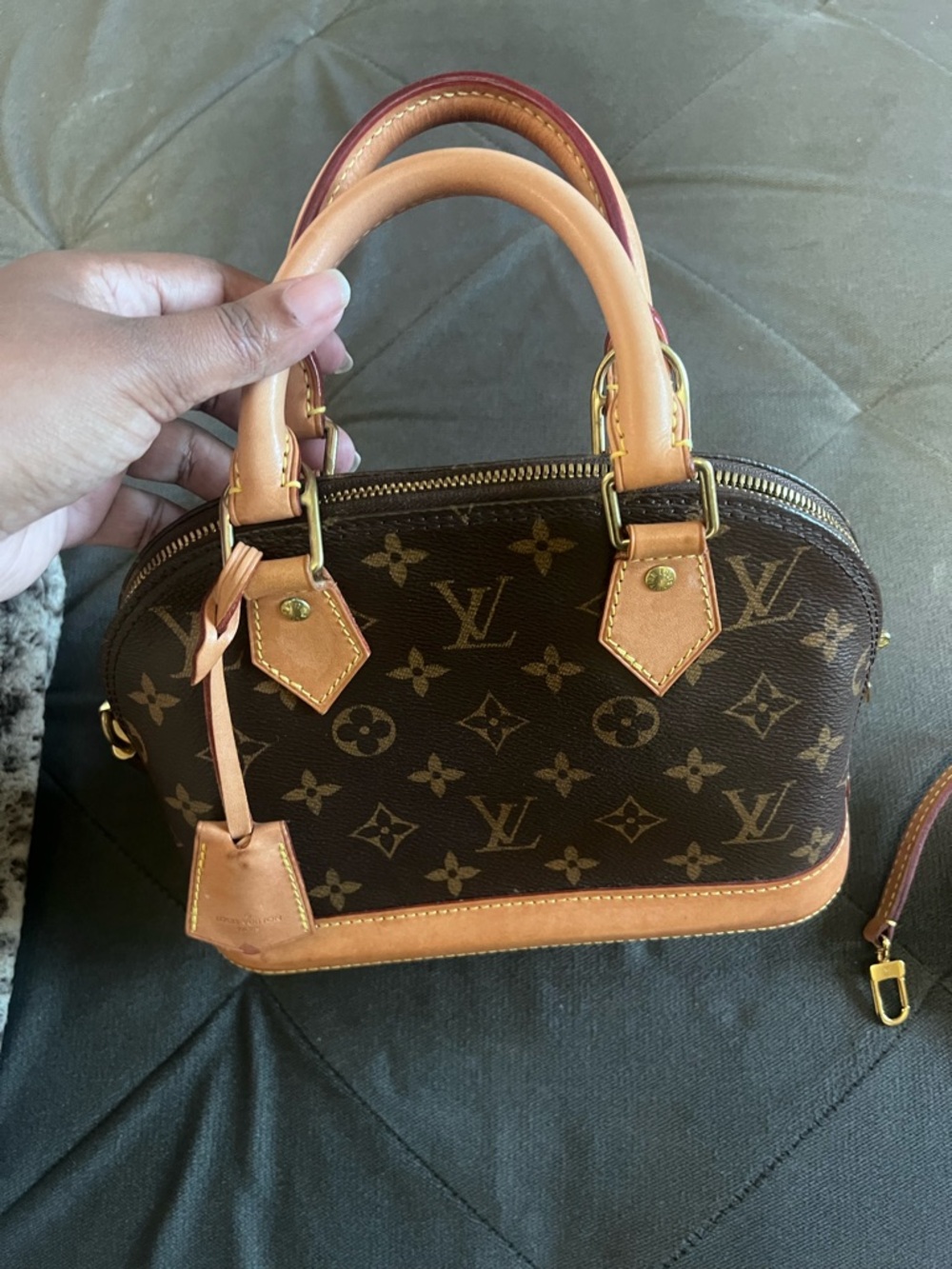 Louis Vuitton Monogram Alma Mini Satchel in Brown and Natural